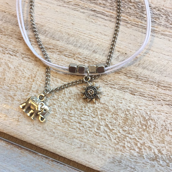 New Boho Silver Elephant Sun Anklet - Picture 4 of 4
